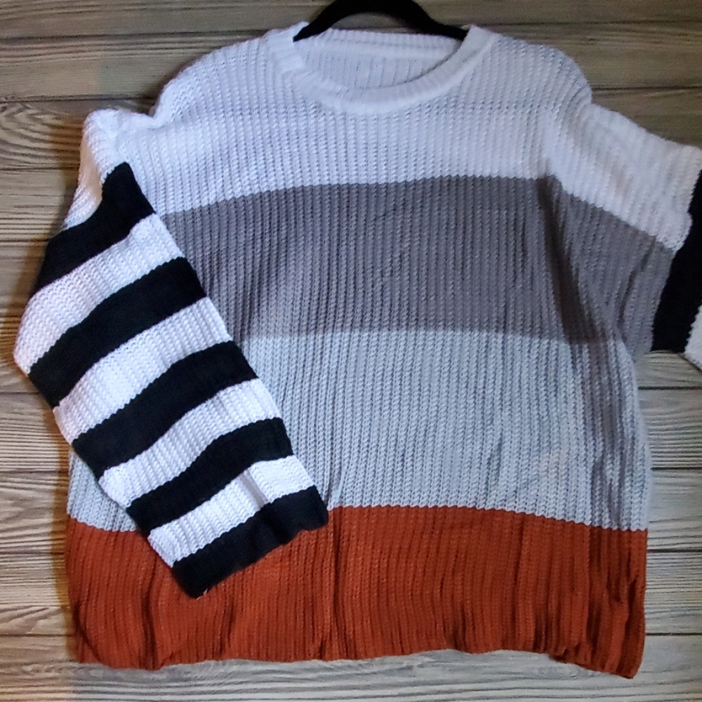 ALMA Colorblock Stripe Sweater Large - Picture 4 of 6